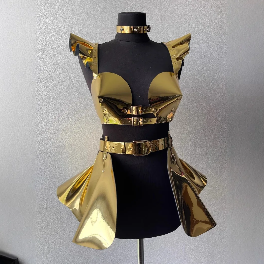 Cyberpunk Women's Performance Belt Dress Costume Singer Adults Cosplay Ruffle Suspenders Gothic Fashion PU Leather Costume Music
Cyberpunk Women's Performance Belt Dress Costume Singer Adults Cosplay Ruffle Suspenders Gothic Fashion PU Leather Costume Music