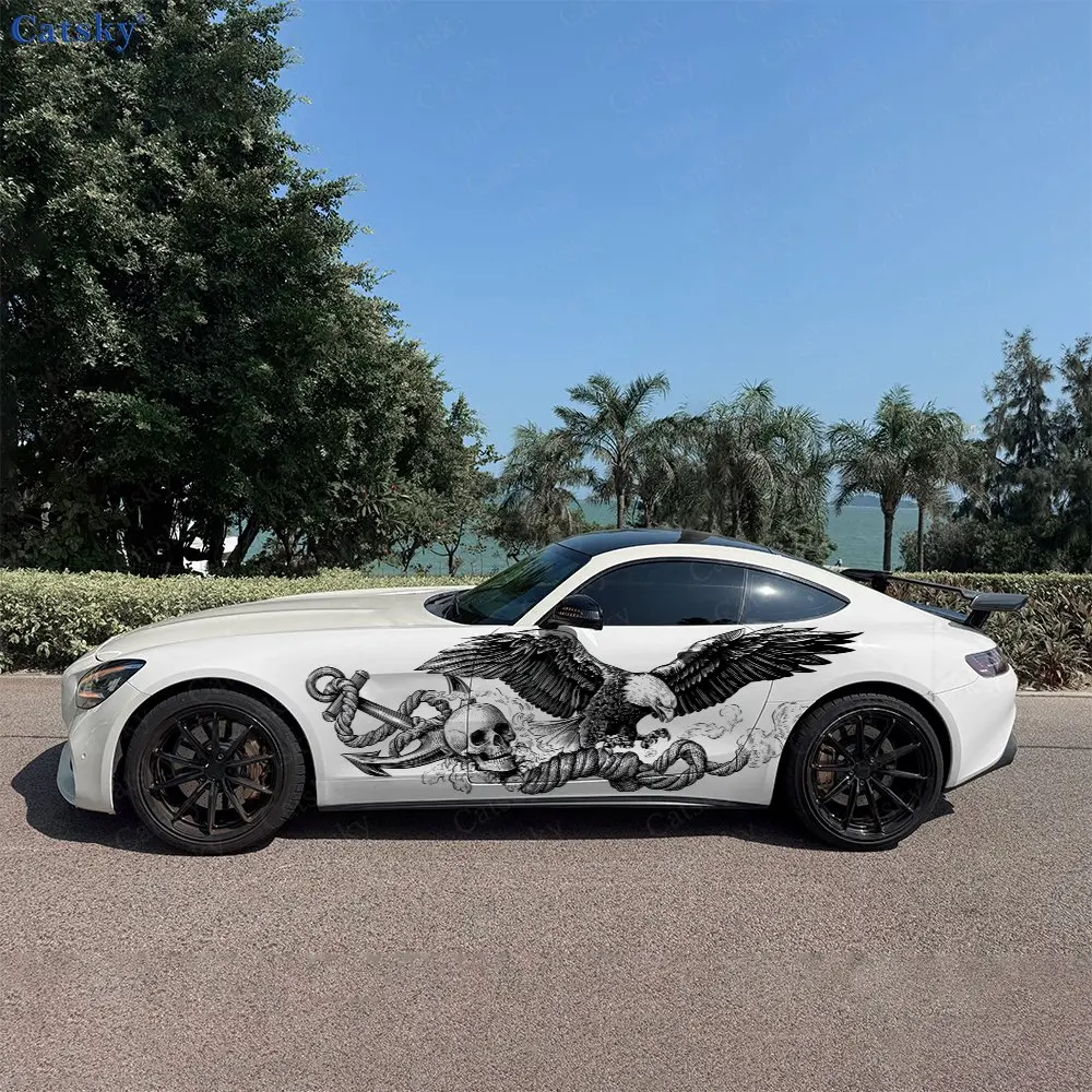 2pcs Black & White Art Nautical Eagle & Skull Car Side Wraps, Self-Adhesive PVC Waterproof & Scratch-Resistant Stickers
2pcs Black & White Art Nautical Eagle & Skull Car Side Wraps, Self-Adhesive PVC Waterproof & Scratch-Resistant Stickers