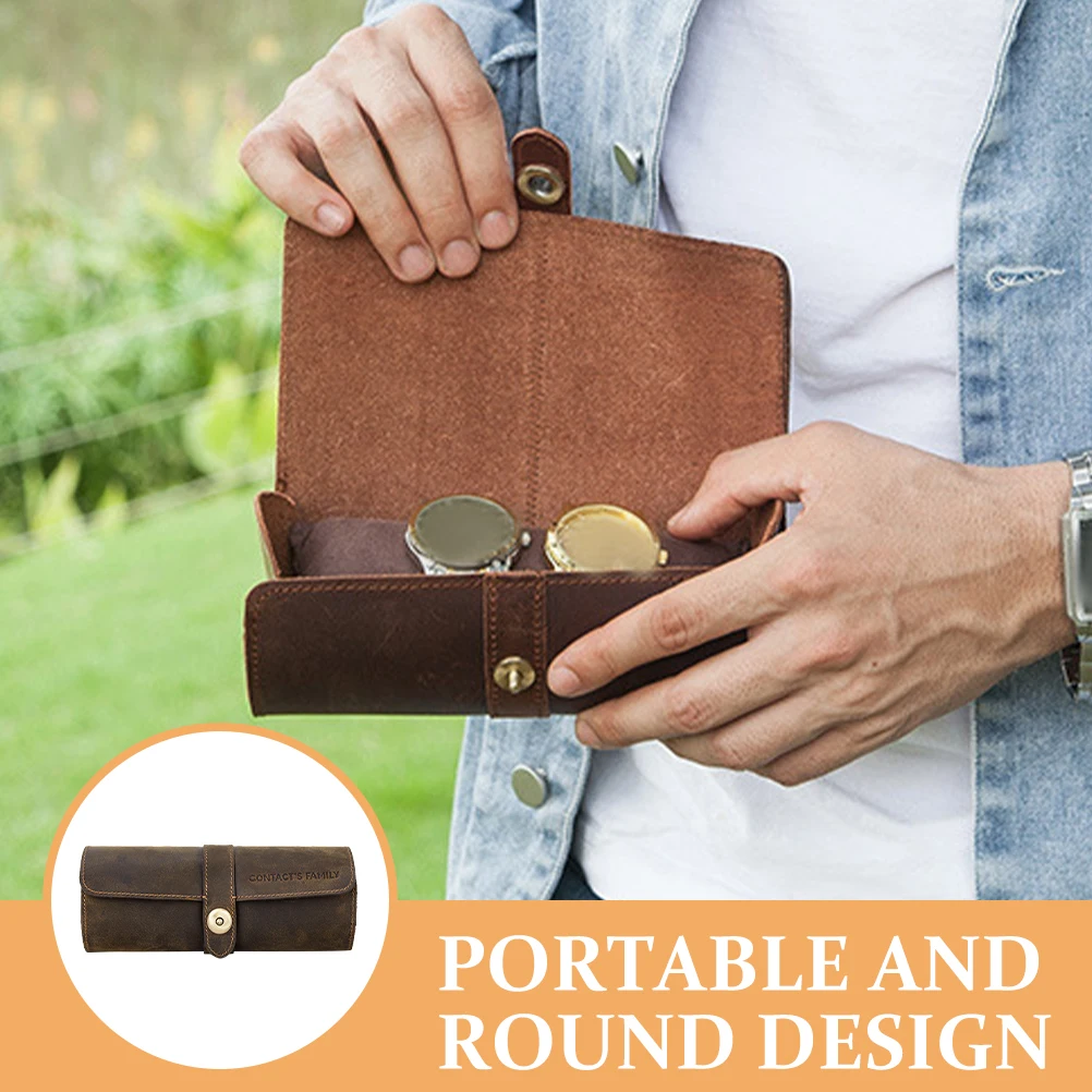 Round Watch Box Genuine Cowhide Magnetic Buckle Portable Watch Case Storage ganizer For Watches Jewelry Travel
Round Watch Box Genuine Cowhide Magnetic Buckle Portable Watch Case Storage ganizer For Watches Jewelry Travel