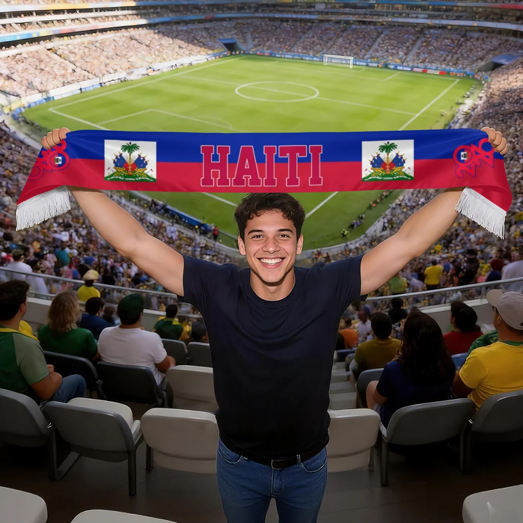 2026 haiti Flag Soccer Fans Scarf Top Print Sports Gift For National Day Independence Day Polyester Double Side
2026 haiti Flag Soccer Fans Scarf Top Print Sports Gift For National Day Independence Day Polyester Double Side