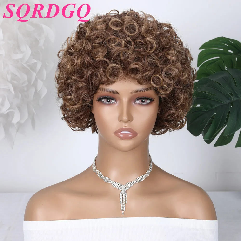 SQRDGQ Синтетические вьющиеся парики для женщин Высококачественные женские парики на распродаже Короткий парик Повседневные вечерние парики для косплея для женщин 
SQRDGQ Синтетические вьющиеся парики для женщин Высококачественные женские парики на распродаже Короткий парик Повседневные вечерние парики для косплея для женщин