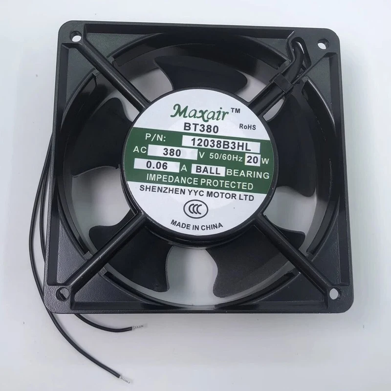 Y+1PC New for Maxair BT380 12038B3HL 380V 20W 0.06A 2-wire axial cooling fan#QW
Y+1PC New for Maxair BT380 12038B3HL 380V 20W 0.06A 2-wire axial cooling fan#QW
