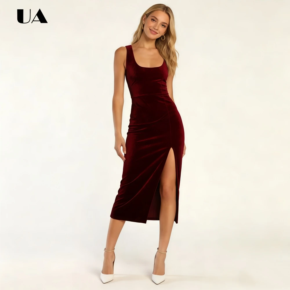 ULBYANRY Sexy Velvet Sheath High-slit Lace-up Prom Dress with Square Neck Customized Sleeveless Evening Dress Solid Cutout Dress
ULBYANRY Sexy Velvet Sheath High-slit Lace-up Prom Dress with Square Neck Customized Sleeveless Evening Dress Solid Cutout Dress