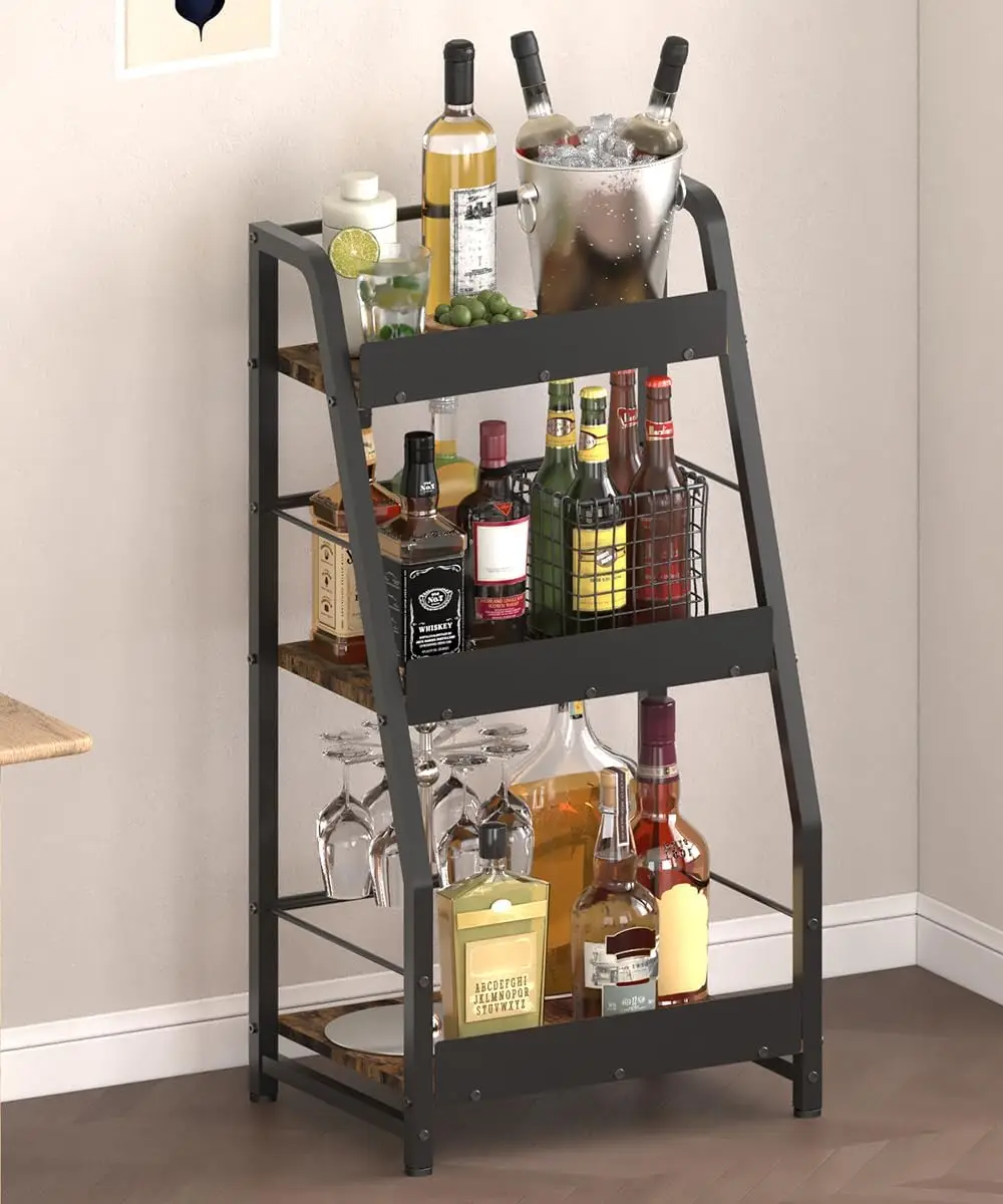 3-Tier Liquor Stand for Home Bar, Trapezoid Freestanding Whisky Bottle Holder with Fences, Stepped Versatile Liquor Bot
3-Tier Liquor Stand for Home Bar, Trapezoid Freestanding Whisky Bottle Holder with Fences, Stepped Versatile Liquor Bot