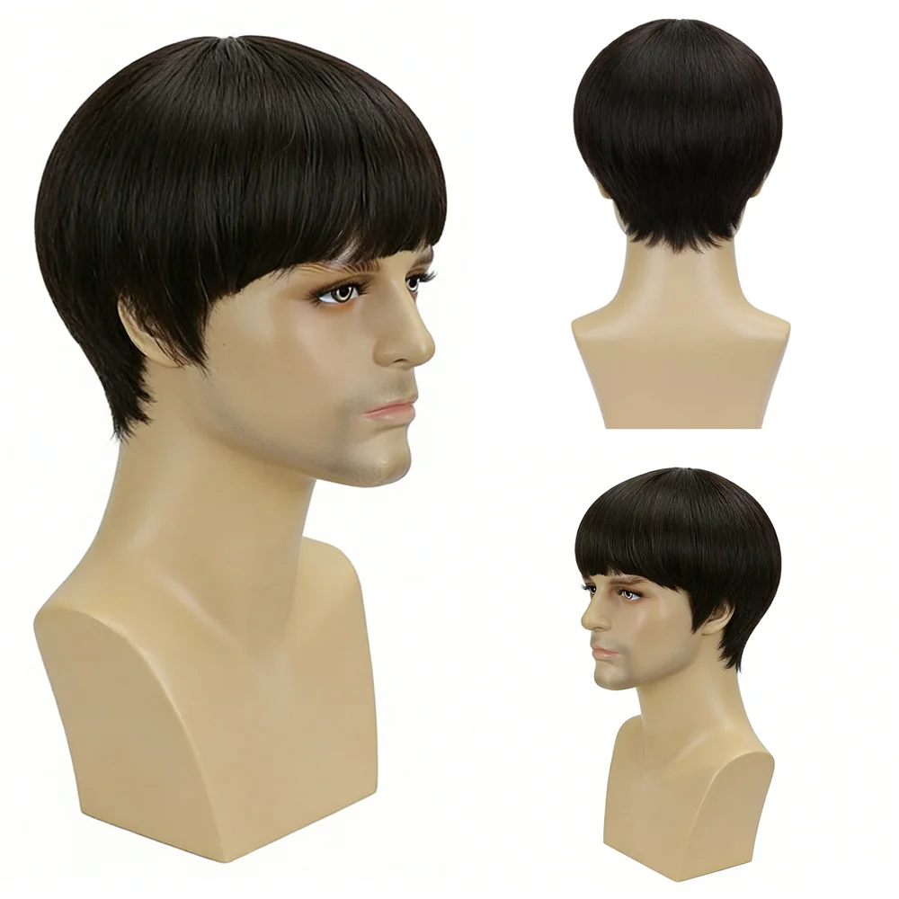 Men Bowl Cut Wig Short Black Mushroom Cut Wig For Men Heat Resistant Synthetic Straight Hair With Bangs Cosplay Daily Party Use
Men Bowl Cut Wig Short Black Mushroom Cut Wig For Men Heat Resistant Synthetic Straight Hair With Bangs Cosplay Daily Party Use