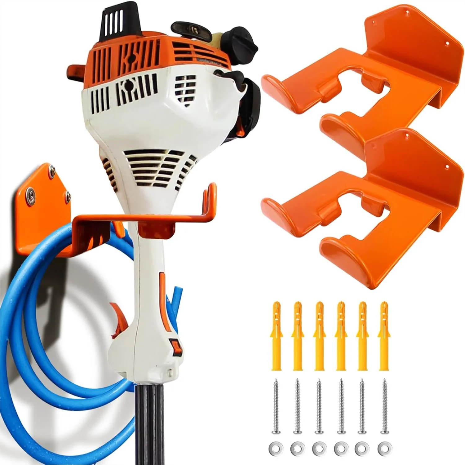 Weed Eater Hanger, 2 Pack Heavy Duty Wall Mounted Trimmer Rack with Premium Steel and Easy Installation for Garage Organization
Weed Eater Hanger, 2 Pack Heavy Duty Wall Mounted Trimmer Rack with Premium Steel and Easy Installation for Garage Organization