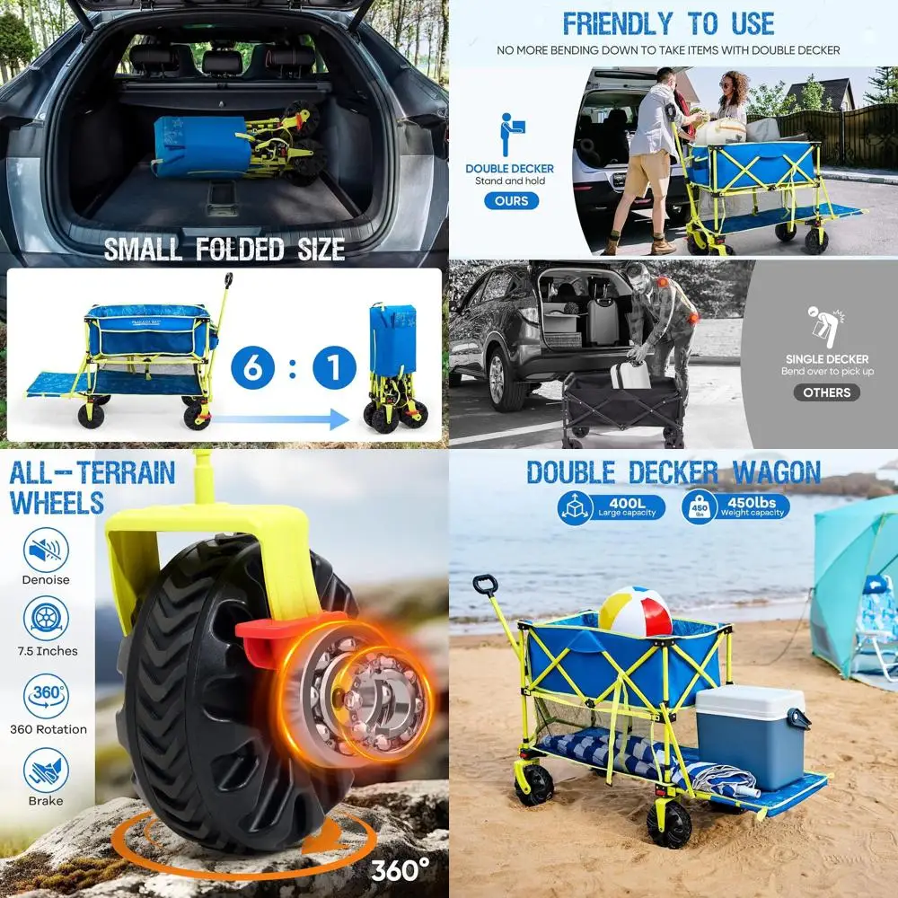 Складной двухъярусный пляжный фургон с тормозами, длинный палубник 54, грузоподъемность 450 фунтов, вездеходные колеса для приключений на свежем воздухе
Складной двухъярусный пляжный фургон с тормозами, длинный палубник 54, грузоподъемность 450 фунтов, вездеходные колеса для приключений на свежем воздухе