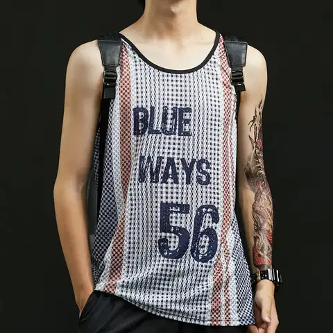 Camisetas sin mangas de seda de hielo para hombre, ropa interior deportiva súper fresca, camisas finas, baloncesto, Fitness, lucha libre, malla transpirable