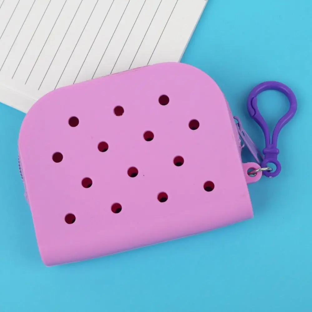 Durable Holes Coin Purse Silicone Mini Card Holder Zipper Storage Bag
Durable Holes Coin Purse Silicone Mini Card Holder Zipper Storage Bag