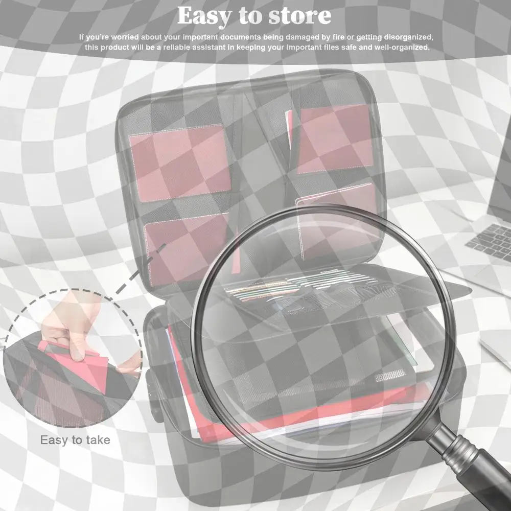Portable Travel Home Organizer Bag with Water-Resistant Zipper Document Safe Box for Laptop Passport Certificates Cards
Portable Travel Home Organizer Bag with Water-Resistant Zipper Document Safe Box for Laptop Passport Certificates Cards