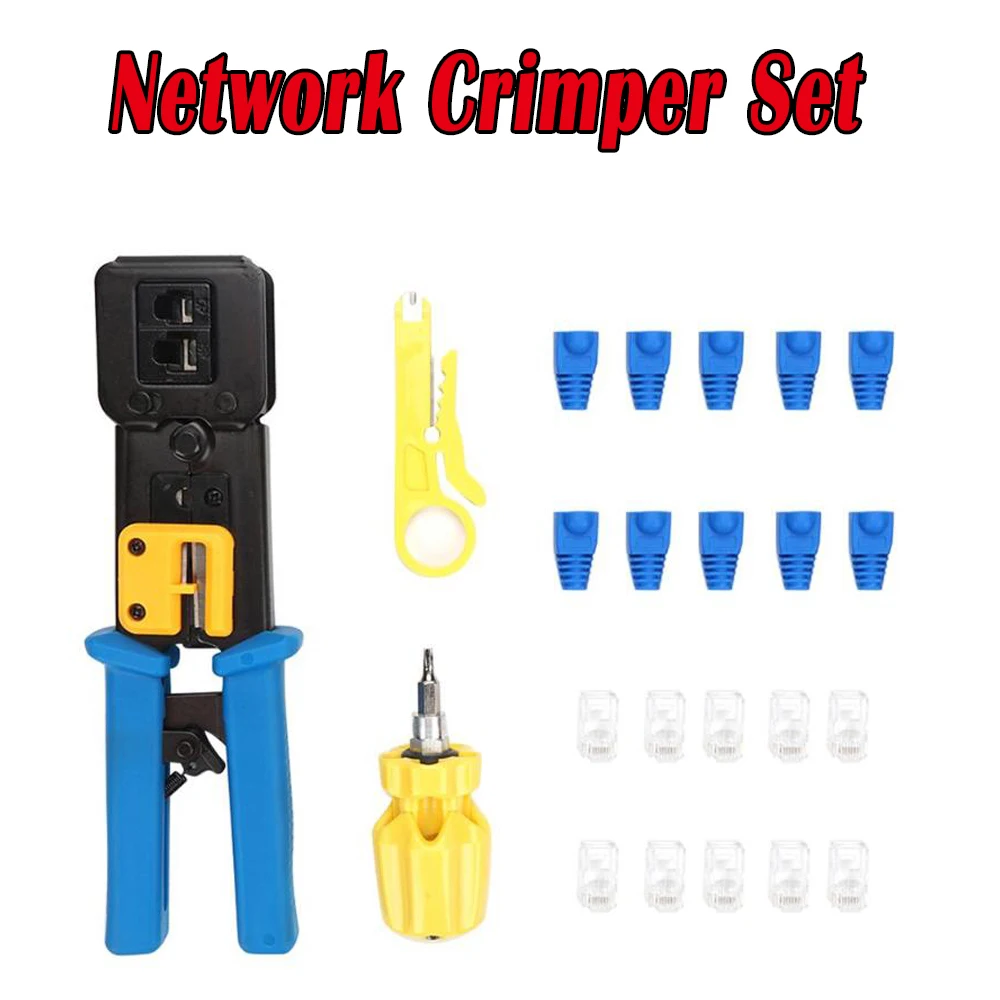 103x Crimper Hand Network Tools Pliers RJ11/RJ45 Crystal Head Wire Clamp Cable Stripper Pressing Clamp Tongs Clip Multi Function
103x Crimper Hand Network Tools Pliers RJ11/RJ45 Crystal Head Wire Clamp Cable Stripper Pressing Clamp Tongs Clip Multi Function