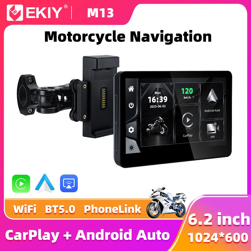EKIY 6.2" Portable Digital Dashboard Anti Theft Removable Screen GPS Motorcycle Navigation Wireless CarPlay Moto Android Auto
EKIY 6.2" Portable Digital Dashboard Anti Theft Removable Screen GPS Motorcycle Navigation Wireless CarPlay Moto Android Auto