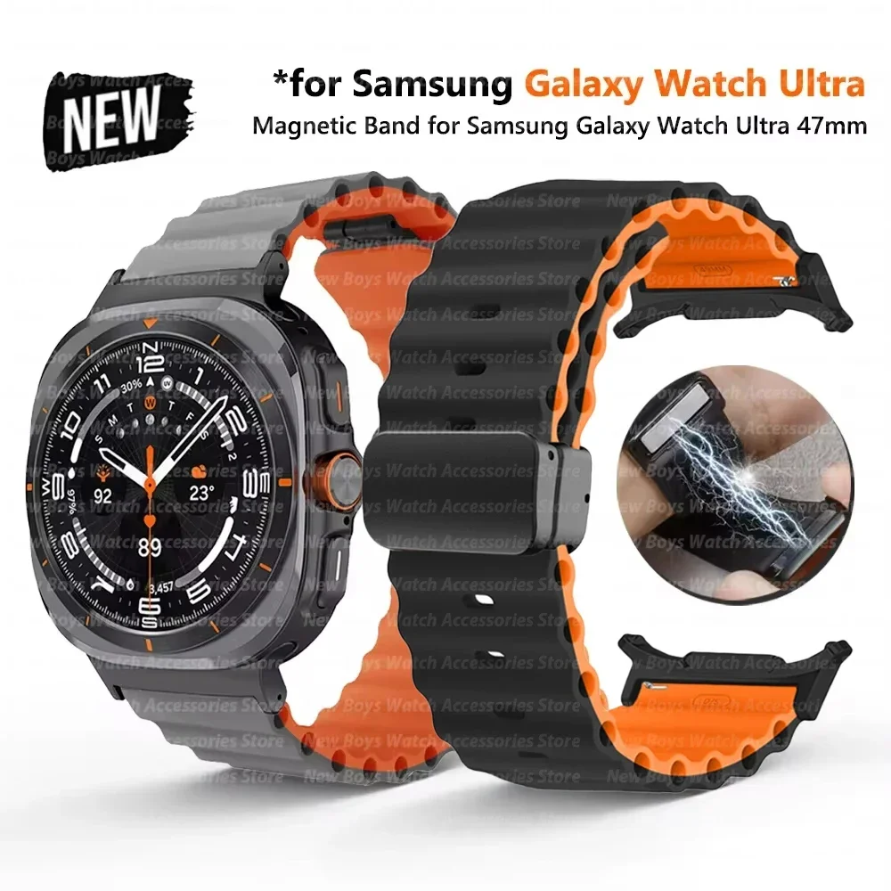 Soft Silicone Ocean Magnetic Band for Samsung Galaxy Watch Ultra 47mm galaxy 47MM ultra Loop Strap No Gaps Luxury Men Bracelet
Soft Silicone Ocean Magnetic Band for Samsung Galaxy Watch Ultra 47mm galaxy 47MM ultra Loop Strap No Gaps Luxury Men Bracelet
