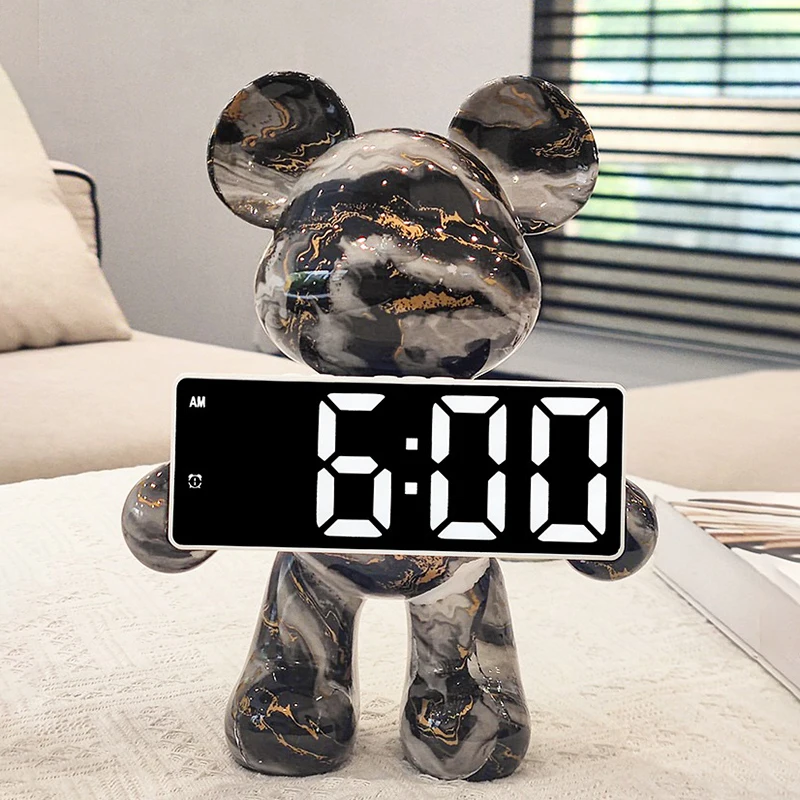 Digital Desk Clock Bear Desktop LED Nordic Electronic Table Clock Display Luxury Clocks Bedroom Aesthetic Decoration Room Gift
Digital Desk Clock Bear Desktop LED Nordic Electronic Table Clock Display Luxury Clocks Bedroom Aesthetic Decoration Room Gift