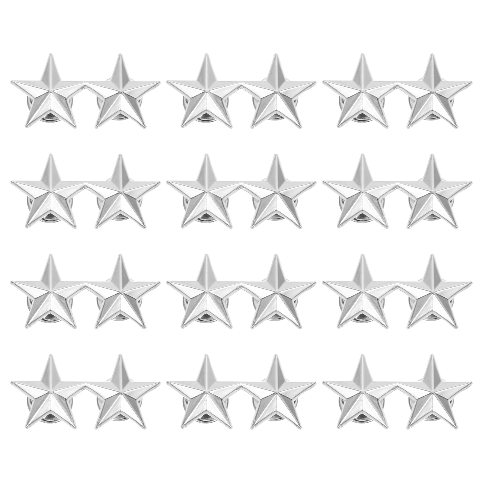 12pcs Five-pointed Badges Silver Color Zinc Alloy Lapel Pins Costume Decorations Star Lapel Pin Elegant Classic Designs
12pcs Five-pointed Badges Silver Color Zinc Alloy Lapel Pins Costume Decorations Star Lapel Pin Elegant Classic Designs