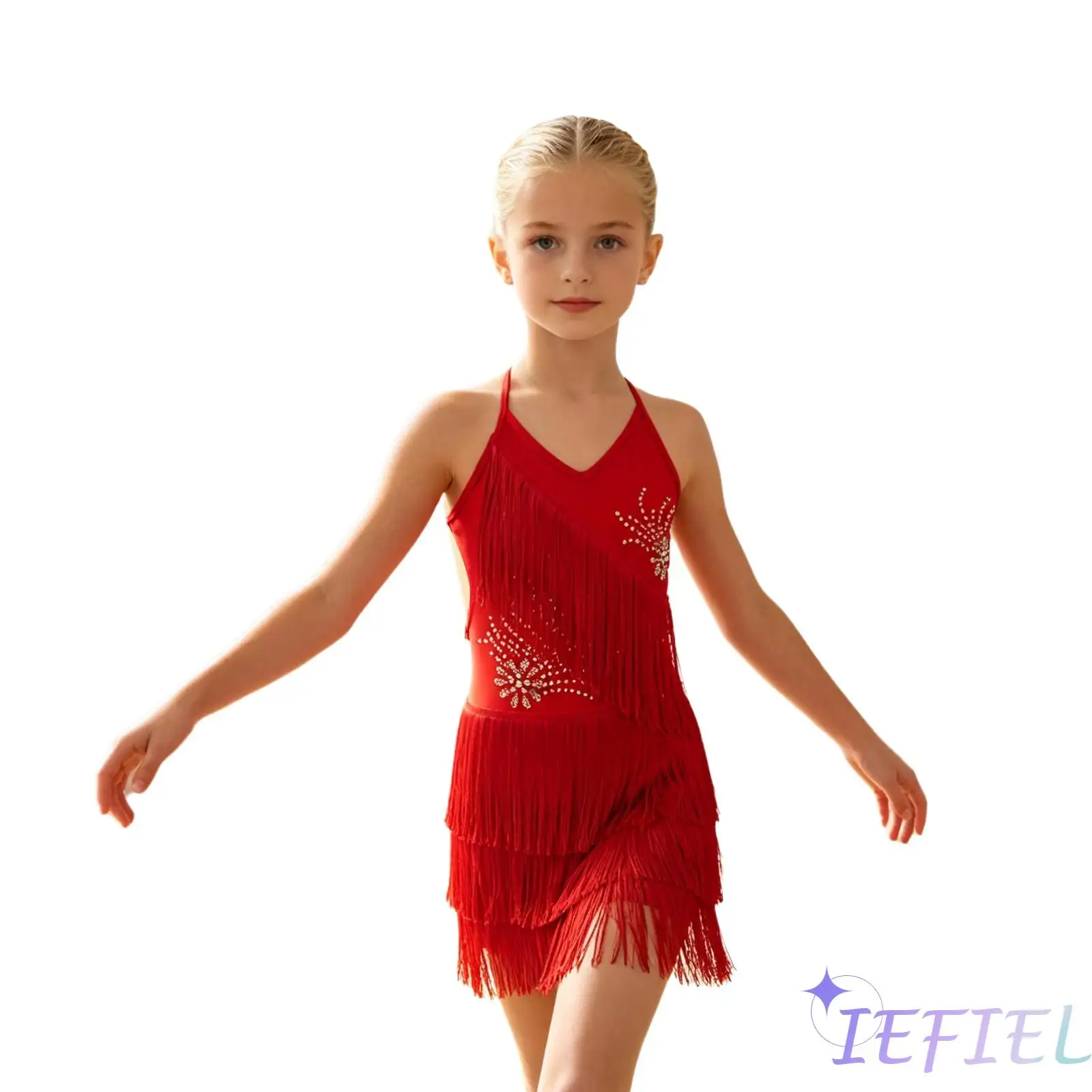 Kids Dance Practice Performance Latin Dress Girls V Neck Sleeveless Cross Back Spaghetti Straps Rhinestone Tassel Jazz Dancewear
Kids Dance Practice Performance Latin Dress Girls V Neck Sleeveless Cross Back Spaghetti Straps Rhinestone Tassel Jazz Dancewear