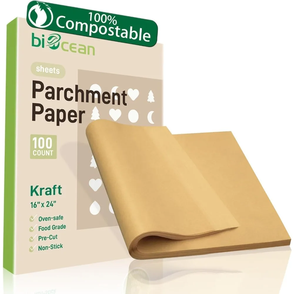 100Pcs 16x24 In Unbleached Parchment Paper Sheets - Heavy Duty Precut Baking Paper, Non-Stick & Non-Toxic for Air Fryer, Oven, Steaming - Bake Cookies, Cake, Bread
100Pcs 16x24 In Unbleached Parchment Paper Sheets - Heavy Duty Precut Baking Paper, Non-Stick & Non-Toxic for Air Fryer, Oven, Steaming - Bake Cookies, Cake, Bread