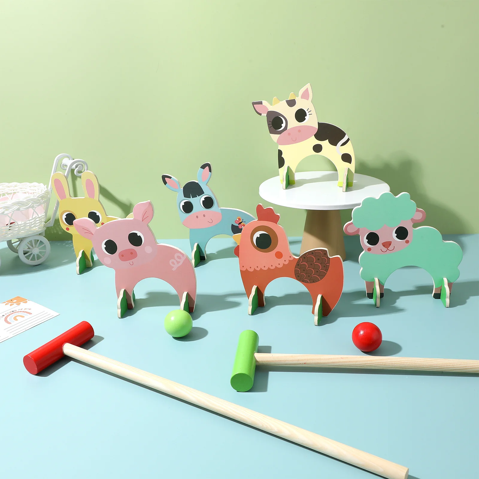 1 Set Kids Animal Croquet Kit Wooden Indoor Outdoor For Children Family Fun Skill Building Activity Cartoon Animal-Themed Kick
1 Set Kids Animal Croquet Kit Wooden Indoor Outdoor For Children Family Fun Skill Building Activity Cartoon Animal-Themed Kick