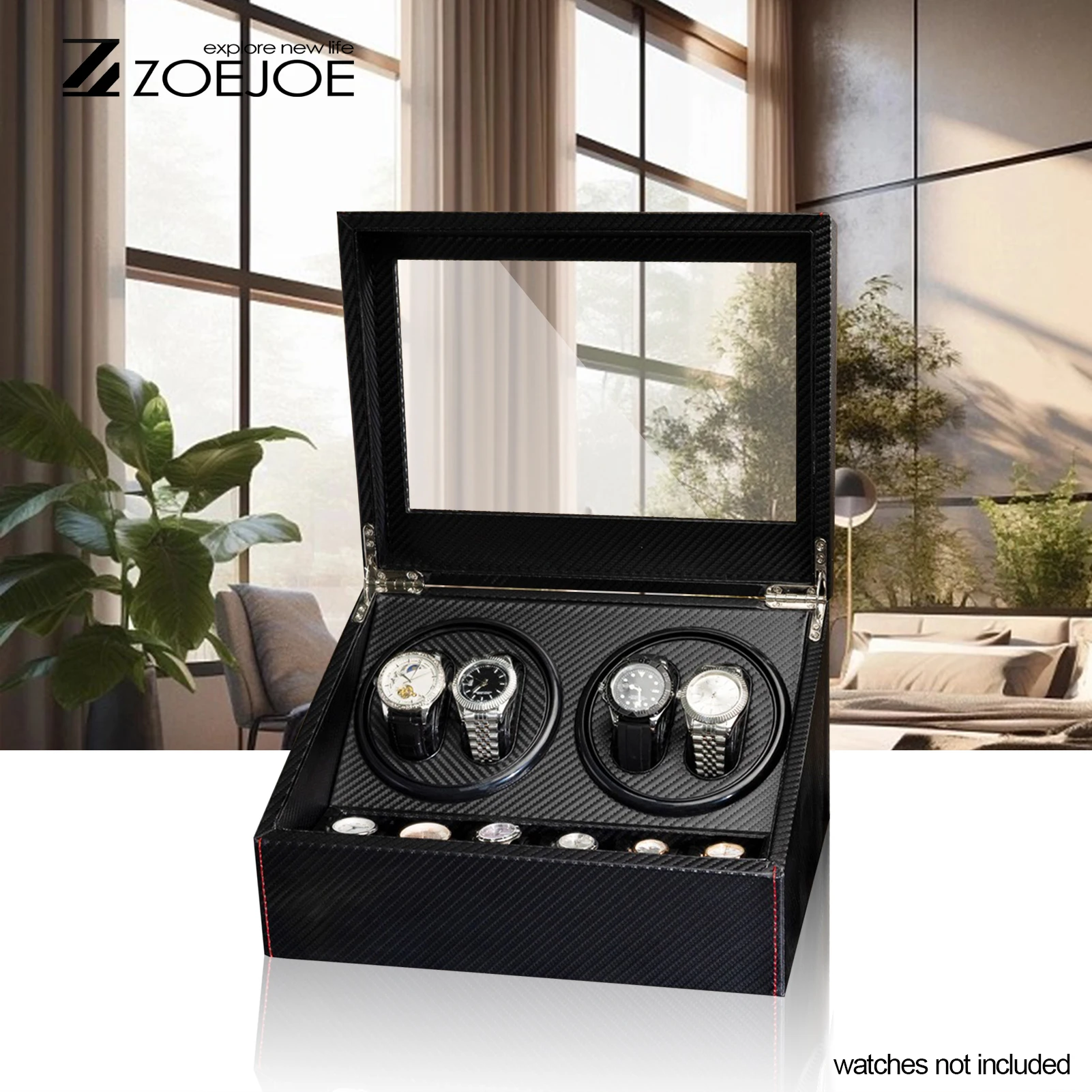 3 Colors Automatic 4+6 Slots Watch Winders PU Leather Quiet Motor Low Noise Mechanical Watch Winder Birthday gift For Men Women 
3 Colors Automatic 4+6 Slots Watch Winders PU Leather Quiet Motor Low Noise Mechanical Watch Winder Birthday gift For Men Women