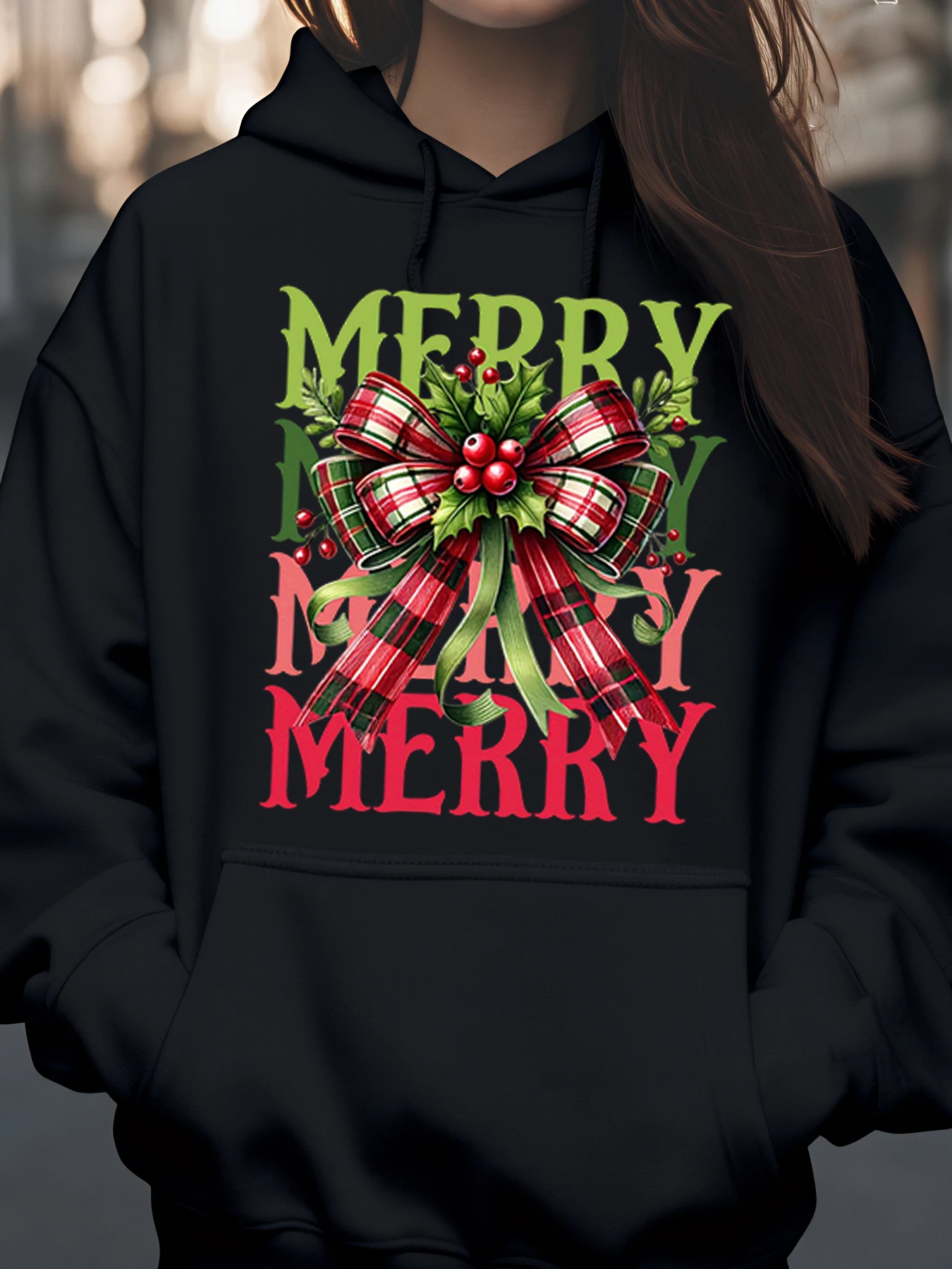 С Рождеством клетчатая толстовка с бантом и принтом праздничная одежда для женщин
С Рождеством клетчатая толстовка с бантом и принтом праздничная одежда для женщин