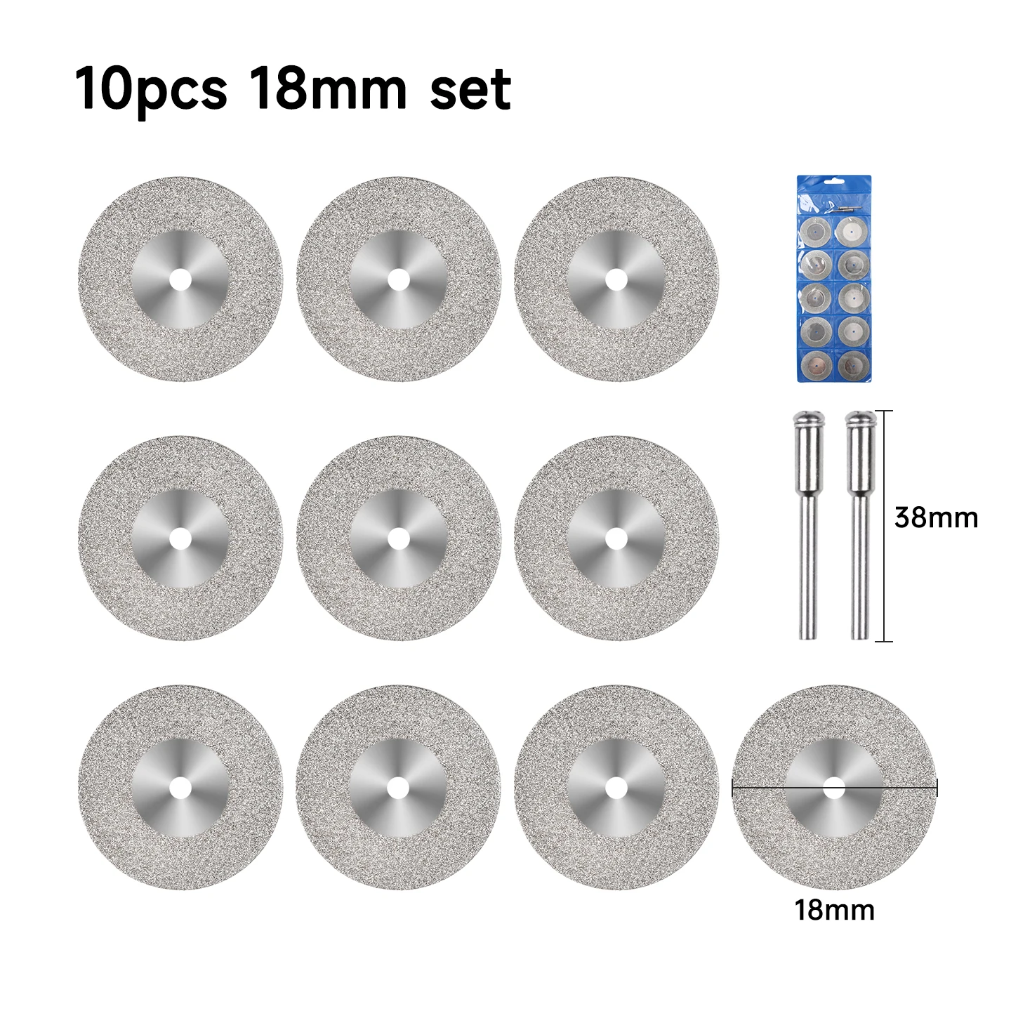 10Pcs Diamond Cutting Disc Set 18/20/30/40mm, Mini Circular Saw Cutting Disc & Grinding Wheel for Rotary Tool
10Pcs Diamond Cutting Disc Set 18/20/30/40mm, Mini Circular Saw Cutting Disc & Grinding Wheel for Rotary Tool