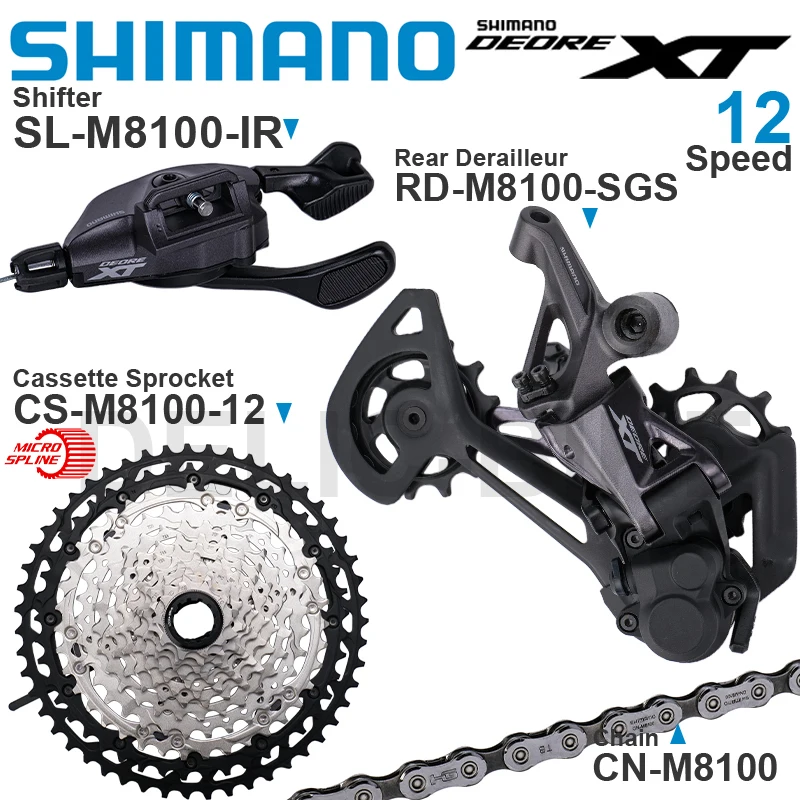 SHIMANO DEORE XT M8100 Groupset with Rear Derailleur RD-M8100 Shifter SL-M8100 Cassette CS-M8100 CN-M8100 12-Speed Original
SHIMANO DEORE XT M8100 Groupset with Rear Derailleur RD-M8100 Shifter SL-M8100 Cassette CS-M8100 CN-M8100 12-Speed Original