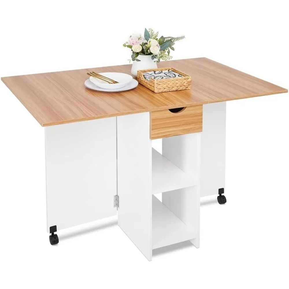 Folding Dining Table, Drop Leaf Kitchen Table with 1 Drawer and 2 Open Storage Shelves Small Space Dining Room Kitchen Modern (W
Folding Dining Table, Drop Leaf Kitchen Table with 1 Drawer and 2 Open Storage Shelves Small Space Dining Room Kitchen Modern (W