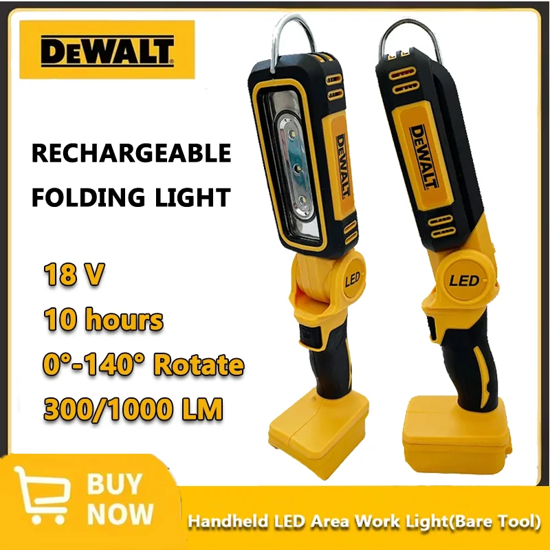 DEWALT 20V Lithium Battery 90 Degree Multifunctional Folding Work Light Portable Camping Light Emergency Flashlight Car Service
DEWALT 20V Lithium Battery 90 Degree Multifunctional Folding Work Light Portable Camping Light Emergency Flashlight Car Service