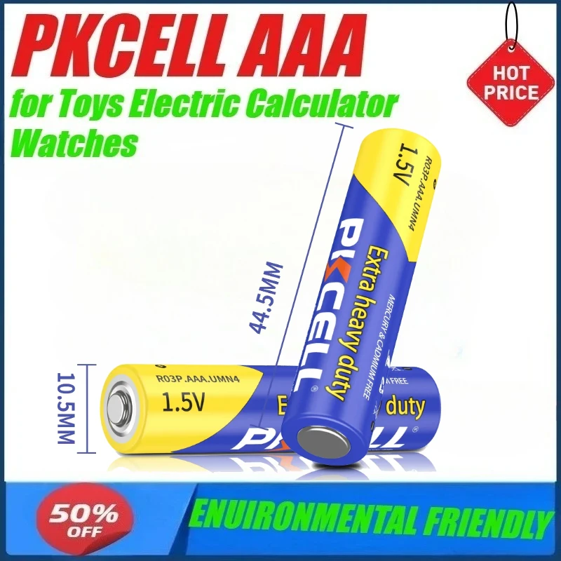 50Pack PKCELL AAA Batteries Ultra Long Lasting R03P 1.5 Volt AAA Alkaline Battery for Toys Electric Watches Calculator
50Pack PKCELL AAA Batteries Ultra Long Lasting R03P 1.5 Volt AAA Alkaline Battery for Toys Electric Watches Calculator