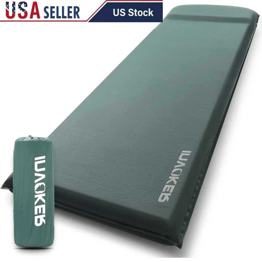Self Inflating Camping Sleeping Pad Ultra Thick Foam R-8 Insulated Waterproof Mat with Integrated Pillow Outdoor Adventures
Self Inflating Camping Sleeping Pad Ultra Thick Foam R-8 Insulated Waterproof Mat with Integrated Pillow Outdoor Adventures