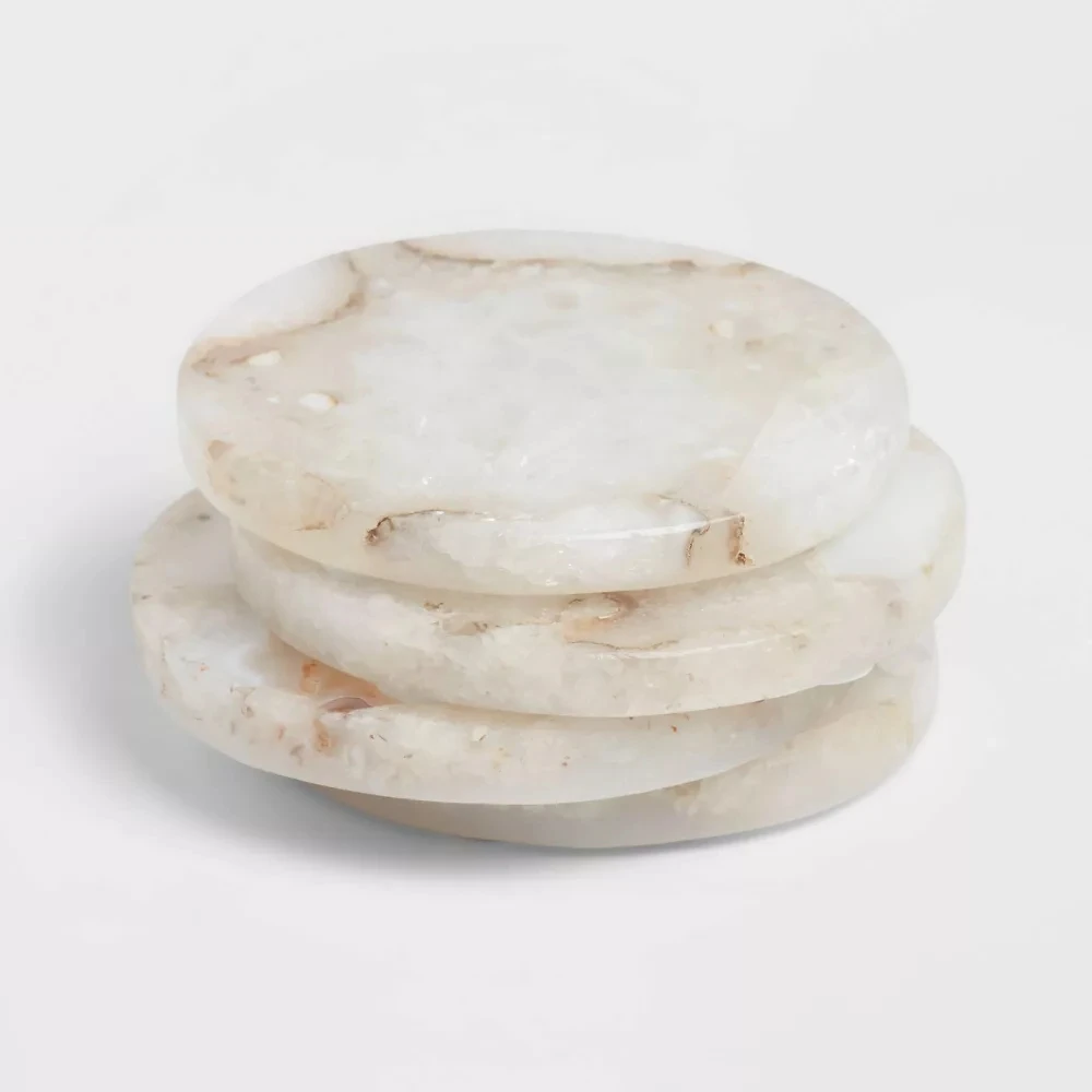 Stone Salt Agate Coasters Set Of 4,4" Round Brown and Ivory Drink Coasters,4Pcs Modern Aesthetic Cup Coasters for Coffee Table
Stone Salt Agate Coasters Set Of 4,4" Round Brown and Ivory Drink Coasters,4Pcs Modern Aesthetic Cup Coasters for Coffee Table