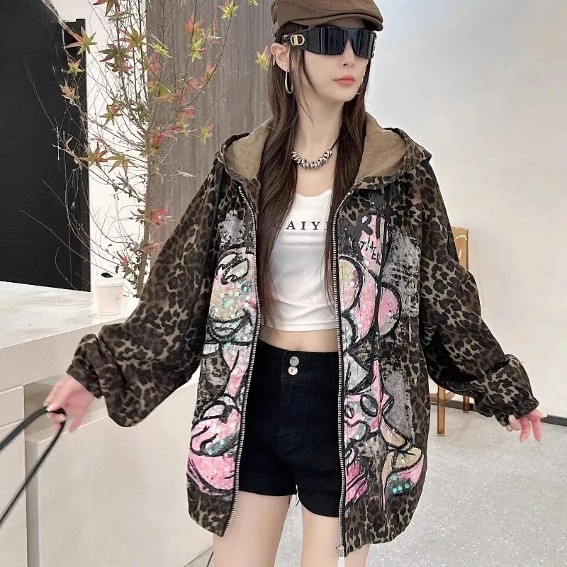 2025 Autumn New Women's Mickey Mouse Sequin Leopard Print Jacket - Loose Casual Denim Outerwear Trendy Fashion Cowboy Top
2025 Autumn New Women's Mickey Mouse Sequin Leopard Print Jacket - Loose Casual Denim Outerwear Trendy Fashion Cowboy Top