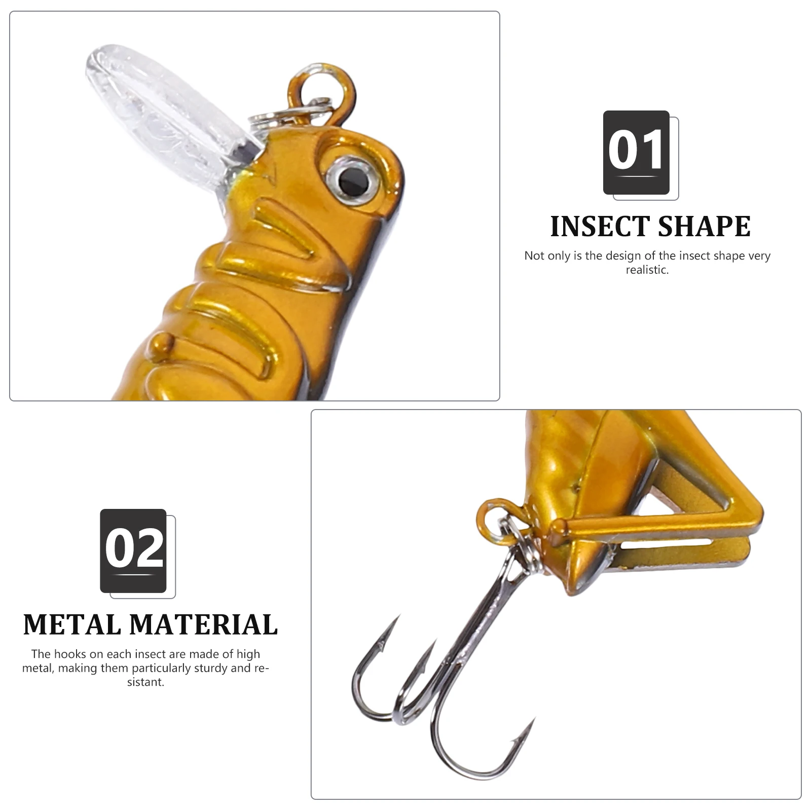 5 PCS Simulated Grasshopper Bait Fishing Lures Freshwater Baits Floating Cricket
5 PCS Simulated Grasshopper Bait Fishing Lures Freshwater Baits Floating Cricket