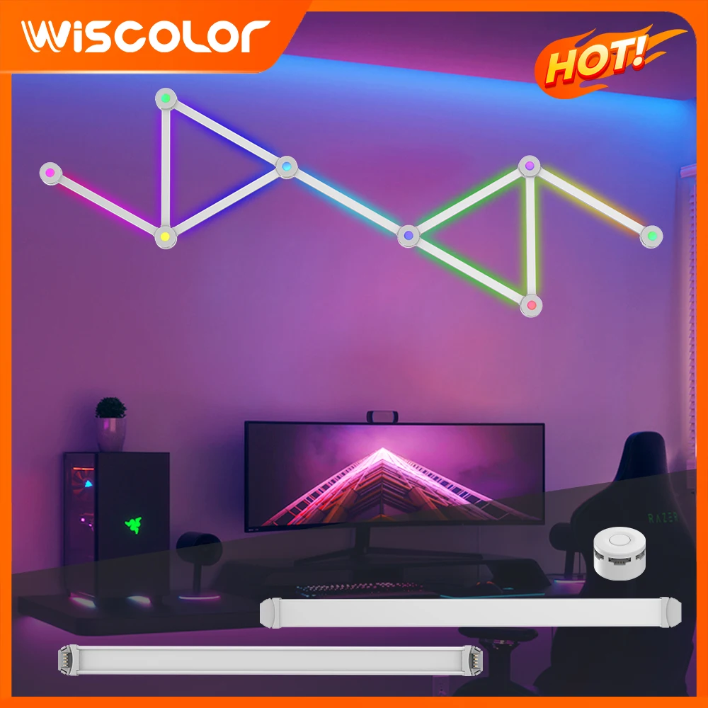 Smart Wall Lamp DIY Night Light Splicing LED RGB Dynamic Atmosphere Lighting WIFI APP Control Home Room Bar Decoration Wandlamp
Smart Wall Lamp DIY Night Light Splicing LED RGB Dynamic Atmosphere Lighting WIFI APP Control Home Room Bar Decoration Wandlamp