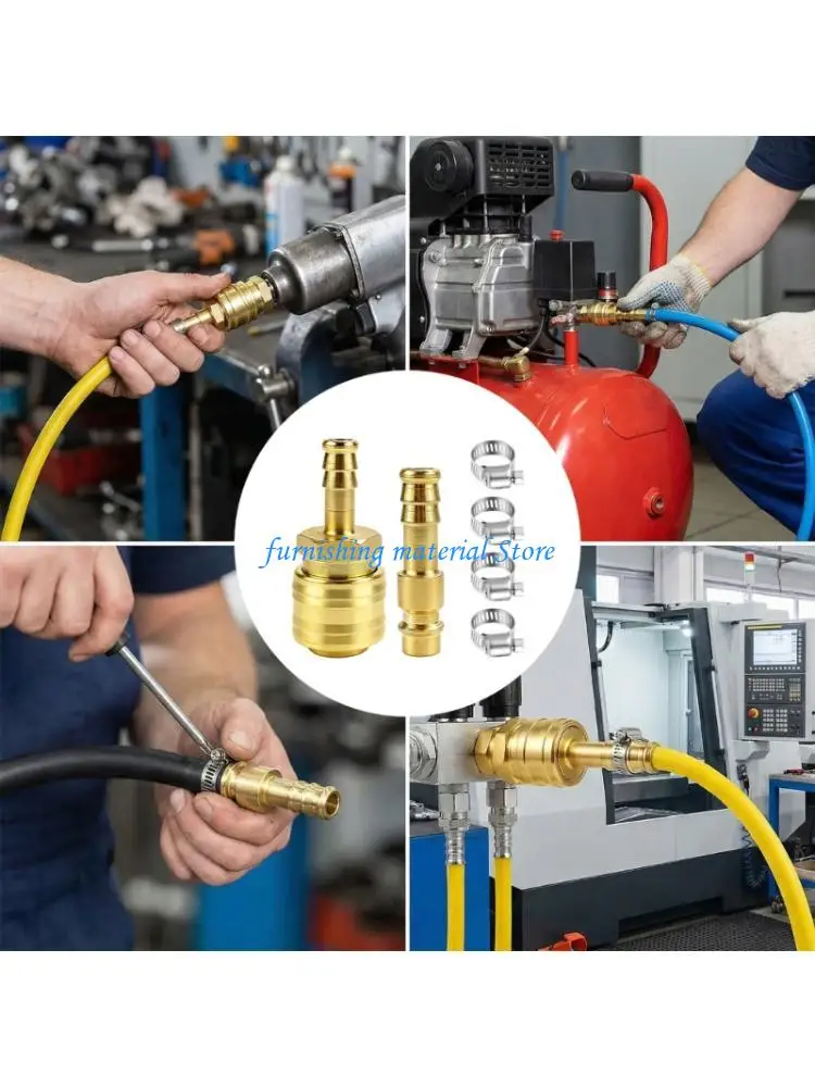 Y5GD 8mm/10mm Professional Copper Pneumatic Hose Fitting Adapter with Tightening Clamps Easy Installation for Home Repair
Y5GD 8mm/10mm Professional Copper Pneumatic Hose Fitting Adapter with Tightening Clamps Easy Installation for Home Repair