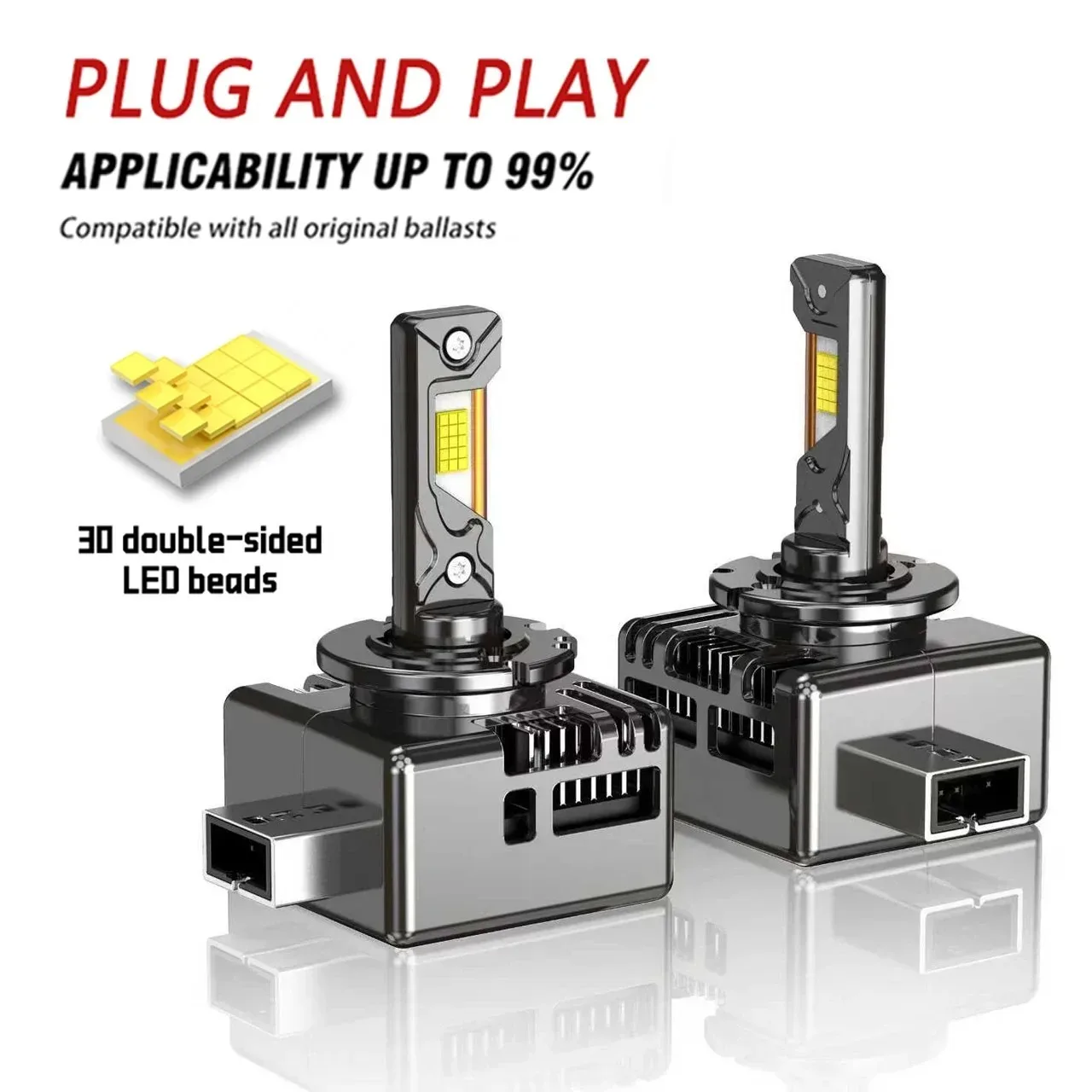 XTG D1S D3S LED Headlights Bulbs D2S D2R D4S D4R D8S Canbus Lamps Auto Light Two-sided CSP Chip For Car Lights 6000K Plug&Play
XTG D1S D3S LED Headlights Bulbs D2S D2R D4S D4R D8S Canbus Lamps Auto Light Two-sided CSP Chip For Car Lights 6000K Plug&Play