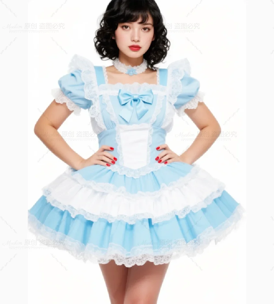 Sexy Blue Cosplay Lolita Dress Ruffles Lace Short Evening Dress 2026 Modern Maid cafe uniform Prom Dress Costume Formal Party
Sexy Blue Cosplay Lolita Dress Ruffles Lace Short Evening Dress 2026 Modern Maid cafe uniform Prom Dress Costume Formal Party