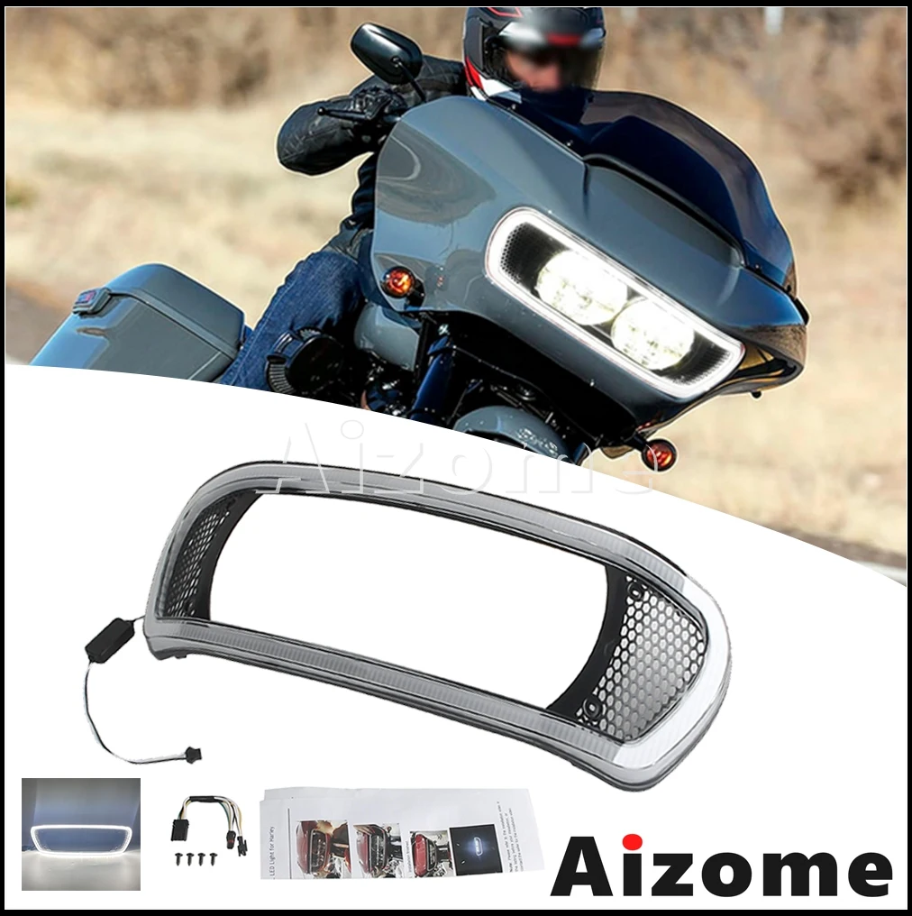 Motorcycle Headlight Bezel Trim w/ DRL LED Light Fairing Cover For Harley Road Glide FLTRU FLTRXS FLTRXSE Head Light Ring Frame
Motorcycle Headlight Bezel Trim w/ DRL LED Light Fairing Cover For Harley Road Glide FLTRU FLTRXS FLTRXSE Head Light Ring Frame