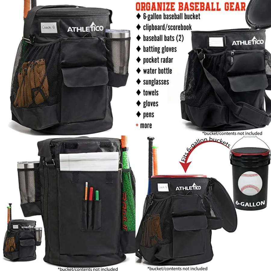 Baseball Bucket Cover Organizer - Baseball Bucket Bag With Padded Seat Black
Baseball Bucket Cover Organizer - Baseball Bucket Bag With Padded Seat Black