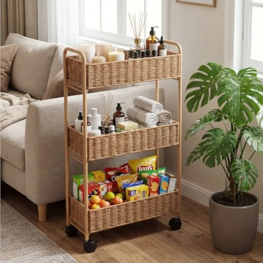 Utility Slim Storage Cart3-Tier Rolling Kitchen Office Laundry Room Cart Mobile Shelving Unit Organizer for Living Room Bathroo
Utility Slim Storage Cart3-Tier Rolling Kitchen Office Laundry Room Cart Mobile Shelving Unit Organizer for Living Room Bathroo