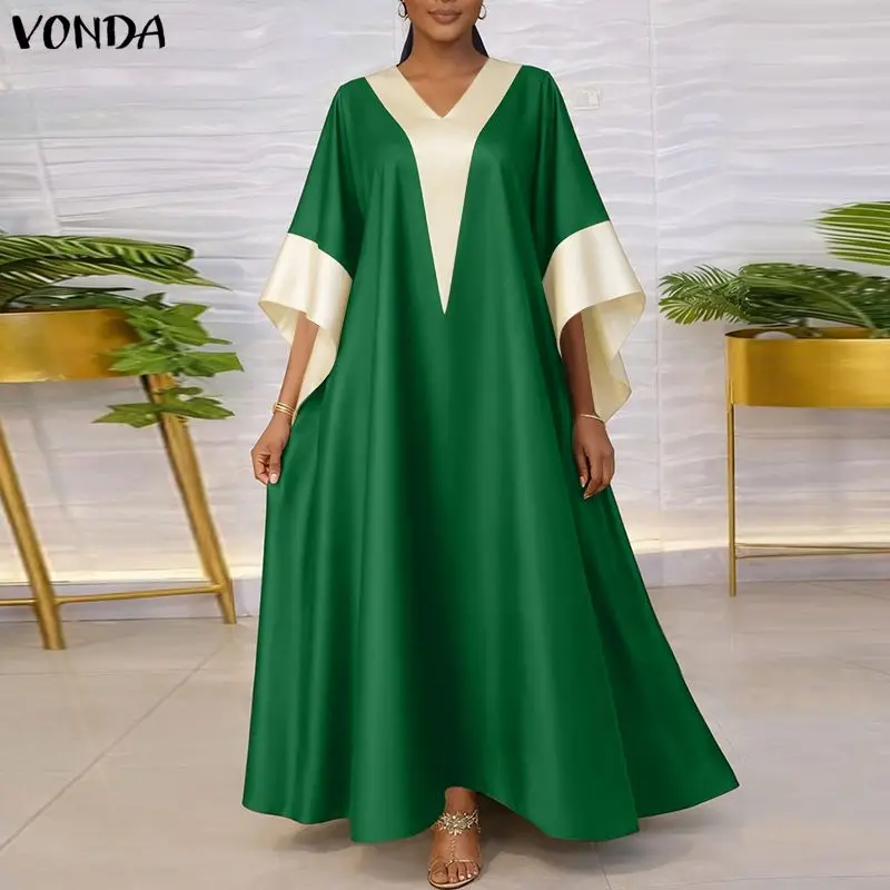 VONDA Women Plus Size Dresses L-5XL Fashion Patchwork Loose V Neck Vestidos 3/4 Sleeve Summer Autumn Long Dresses OL Work Party
VONDA Women Plus Size Dresses L-5XL Fashion Patchwork Loose V Neck Vestidos 3/4 Sleeve Summer Autumn Long Dresses OL Work Party
