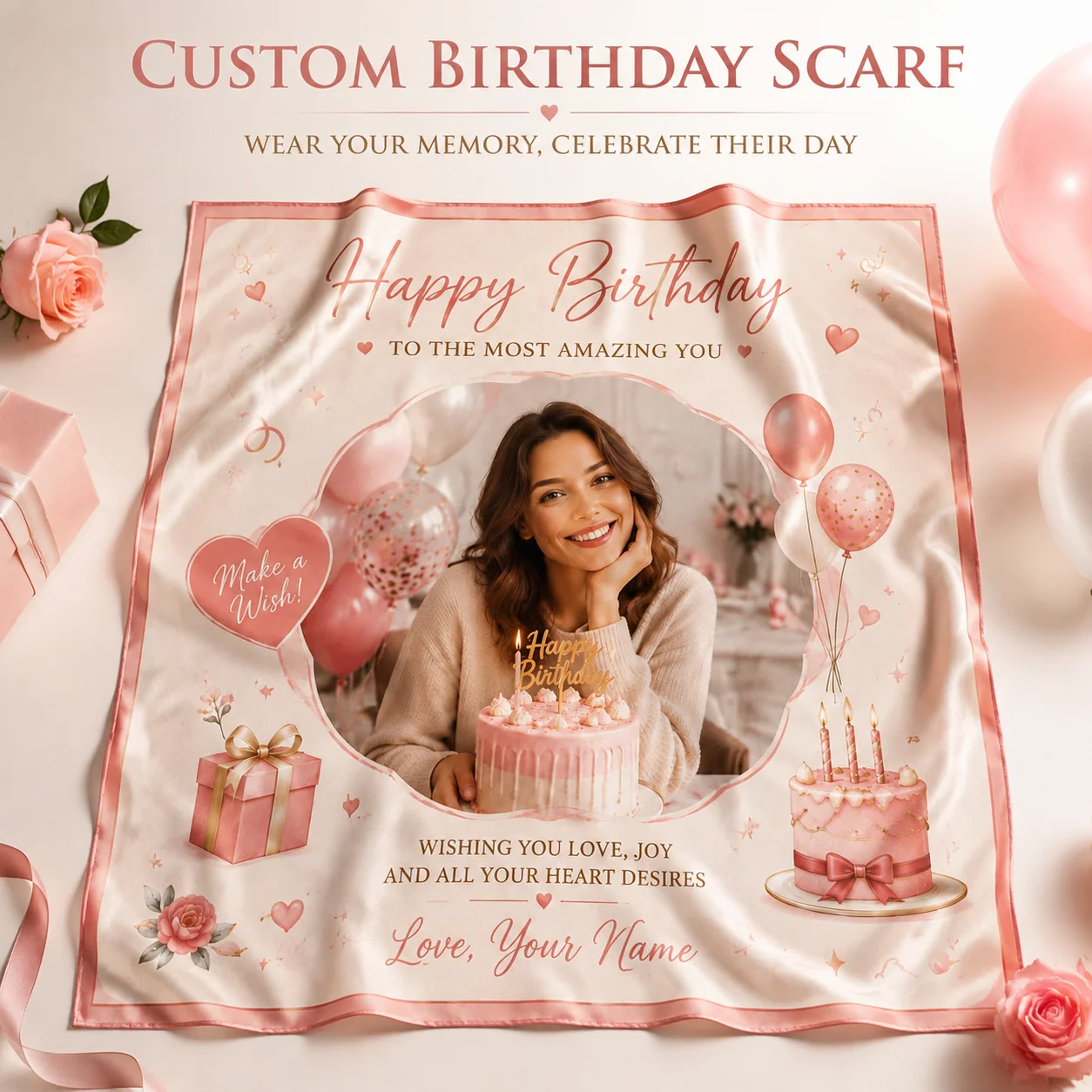Custom Face Photo Scarf Unique Birthday Gift for Best Friend Sister
Custom Face Photo Scarf Unique Birthday Gift for Best Friend Sister