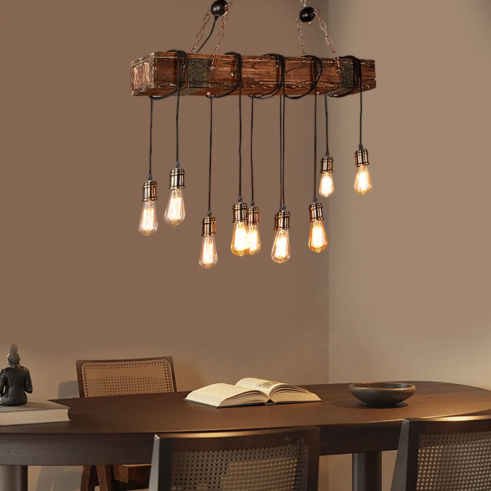 Wooden Beam Light Rustic Farmhouse Chandelier Wooden Pendant Light Fixture for Pool Table Kitchen Island
Wooden Beam Light Rustic Farmhouse Chandelier Wooden Pendant Light Fixture for Pool Table Kitchen Island