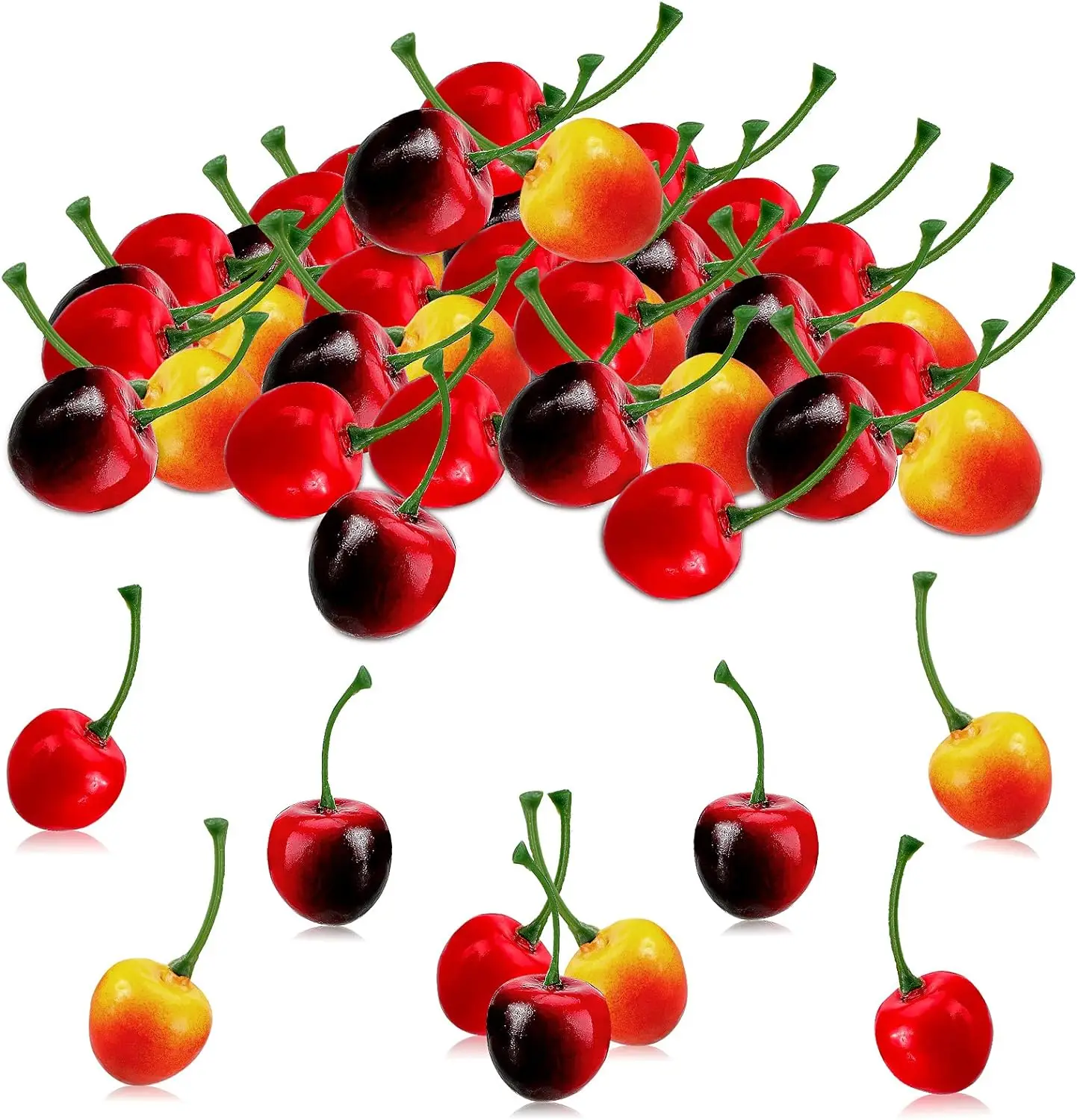 120 Pieces Artificial Lifelike Simulation Cherries Fruit Decorative Model for Party Decor Home Kitchen Desk Ornament
120 Pieces Artificial Lifelike Simulation Cherries Fruit Decorative Model for Party Decor Home Kitchen Desk Ornament