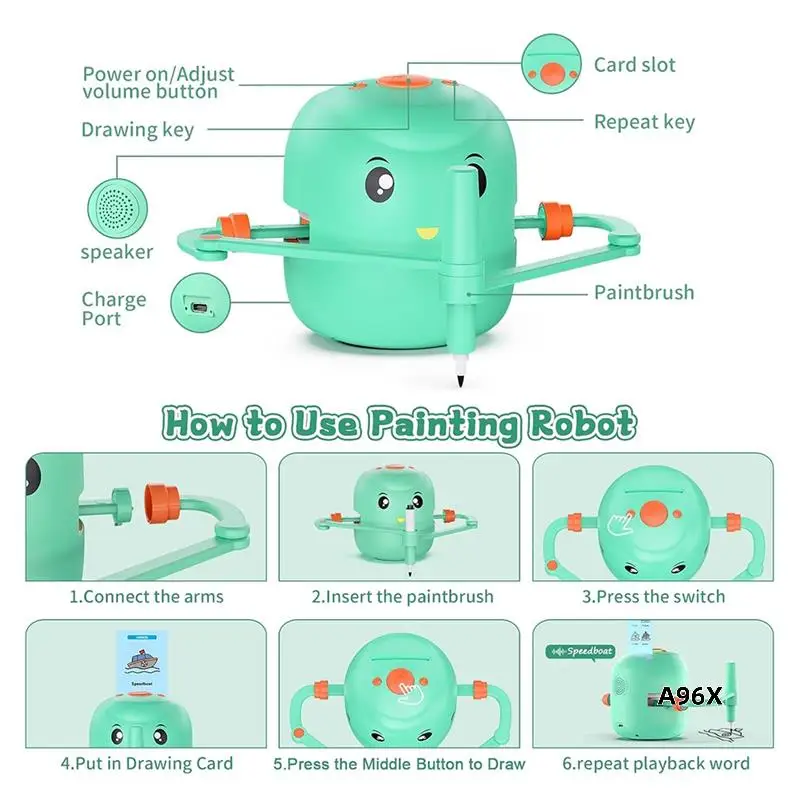Children's Intelligent Painting Robot, An Ideal Gift For Children Over 5 Years Old
Children's Intelligent Painting Robot, An Ideal Gift For Children Over 5 Years Old
