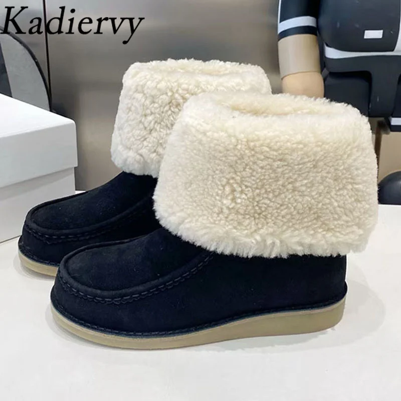 Winter Snow Boots Women Round Toe Slip-on Ankle Boots Cow Suede Flat Shoes For Women Wool Warm Short Boots Woman Botas Mujer
Winter Snow Boots Women Round Toe Slip-on Ankle Boots Cow Suede Flat Shoes For Women Wool Warm Short Boots Woman Botas Mujer