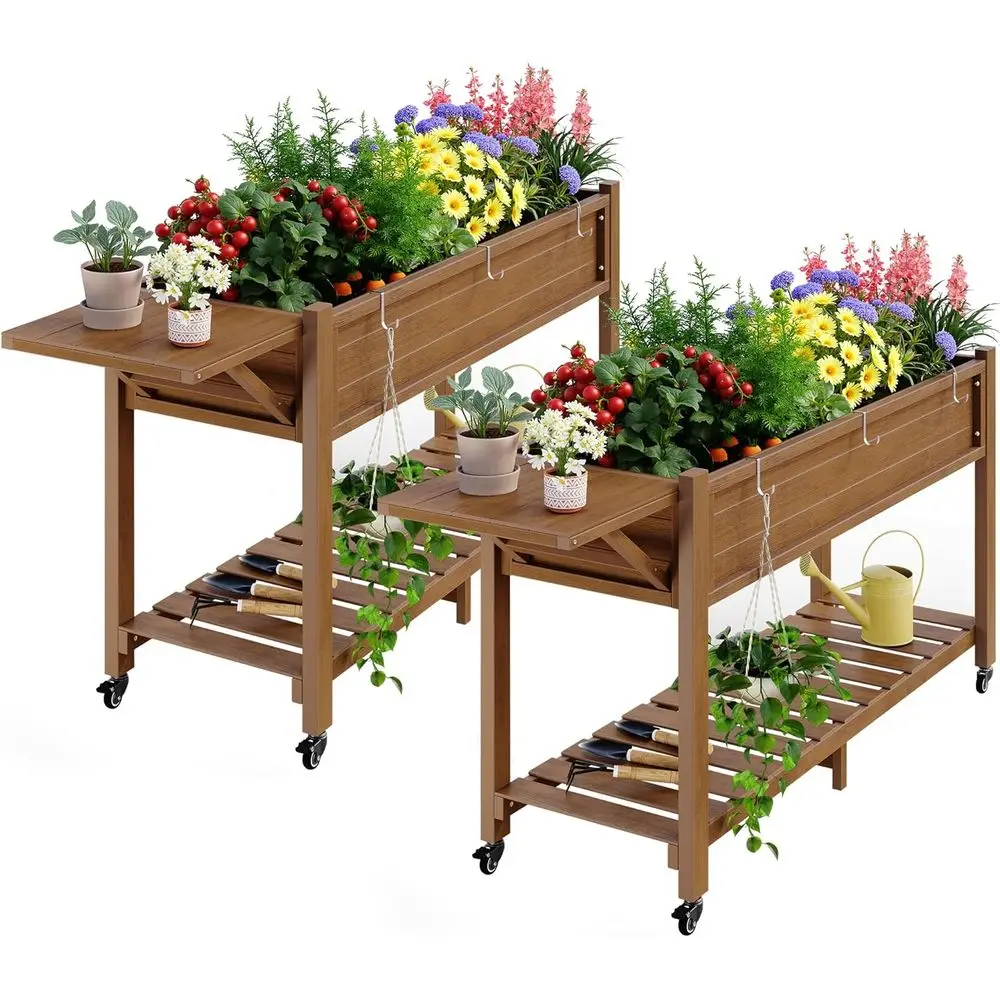 Elevated Poly Planter with Wheels, 57x18x30, Waterproof Mobile Raised Bed Garden, Planter Box Stand with Storage Shelf, Ideal fo
Elevated Poly Planter with Wheels, 57x18x30, Waterproof Mobile Raised Bed Garden, Planter Box Stand with Storage Shelf, Ideal fo