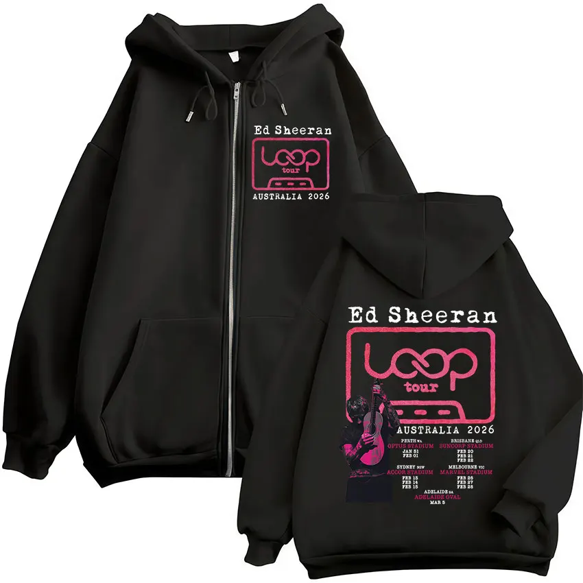 Мужские повседневные толстовки на молнии Ed Sheeran Loop Tour Australia 2026, модные хип-хоп пуловеры с длинными рукавами
Мужские повседневные толстовки на молнии Ed Sheeran Loop Tour Australia 2026, модные хип-хоп пуловеры с длинными рукавами