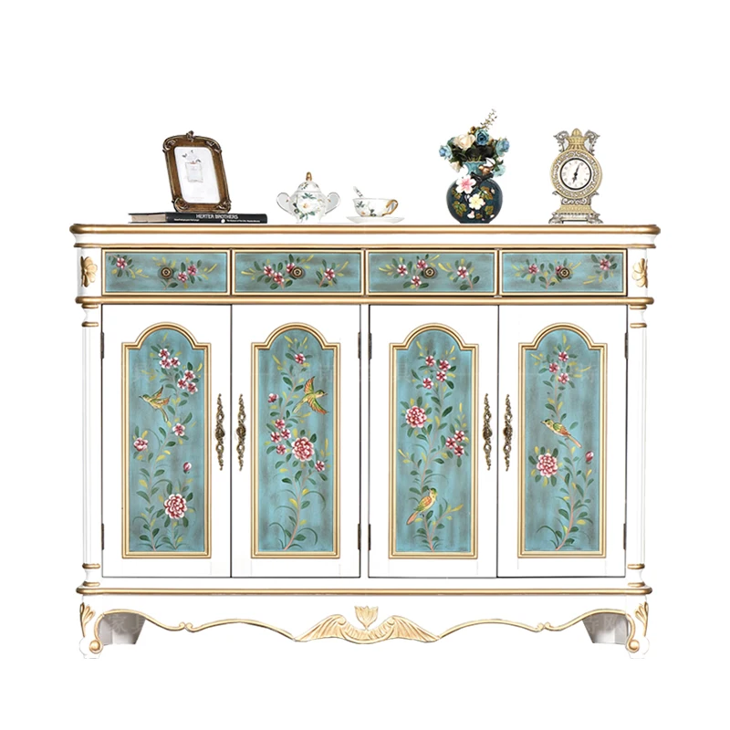 Retro shoe cabinet painted entrance cabinet 4-layer storage with drawers European white partition cabinet
Retro shoe cabinet painted entrance cabinet 4-layer storage with drawers European white partition cabinet