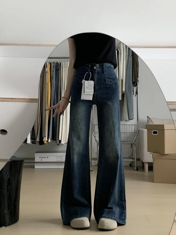 Американские джинсы-клеш с высокой талией для женщин, новые зимние винтажные облегающие свободные брюки в пол
Американские джинсы-клеш с высокой талией для женщин, новые зимние винтажные облегающие свободные брюки в пол